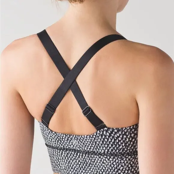 Lululemon Both Ways Sports Bra Scatter Star Black White Gray Print Size 8 - Picture 6 of 11